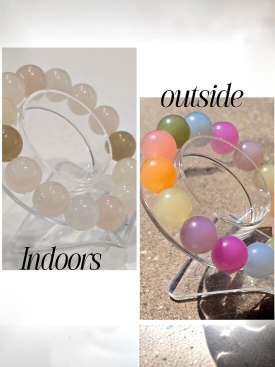 Hand Crafted Jewelry - Handmade ✦ UV Reactive Color‑Changing Bracelet ✦ Shift to Rainbow Outdoors NWT